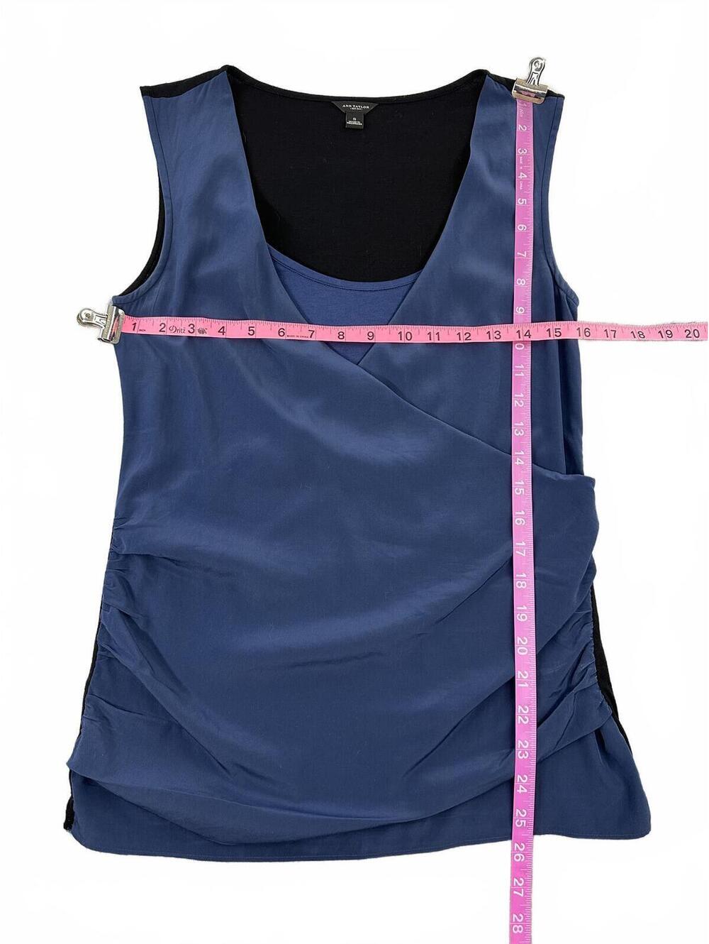 Ann Taylor Navy Blue Layered Sleeveless Top - Picture 7 of 8